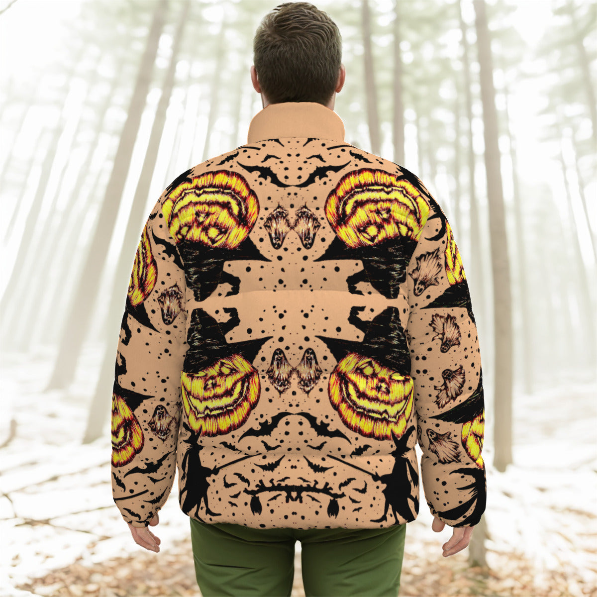 All-Over Print Unisex Stand-up Collar Down Jacket