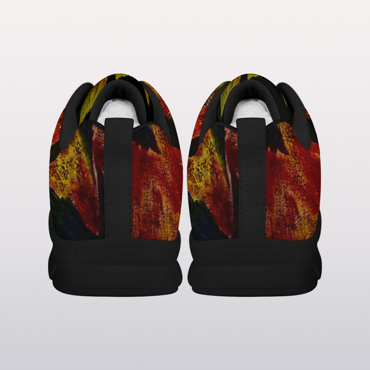 All-Over Print Men's Sports Shoes With Black Sole