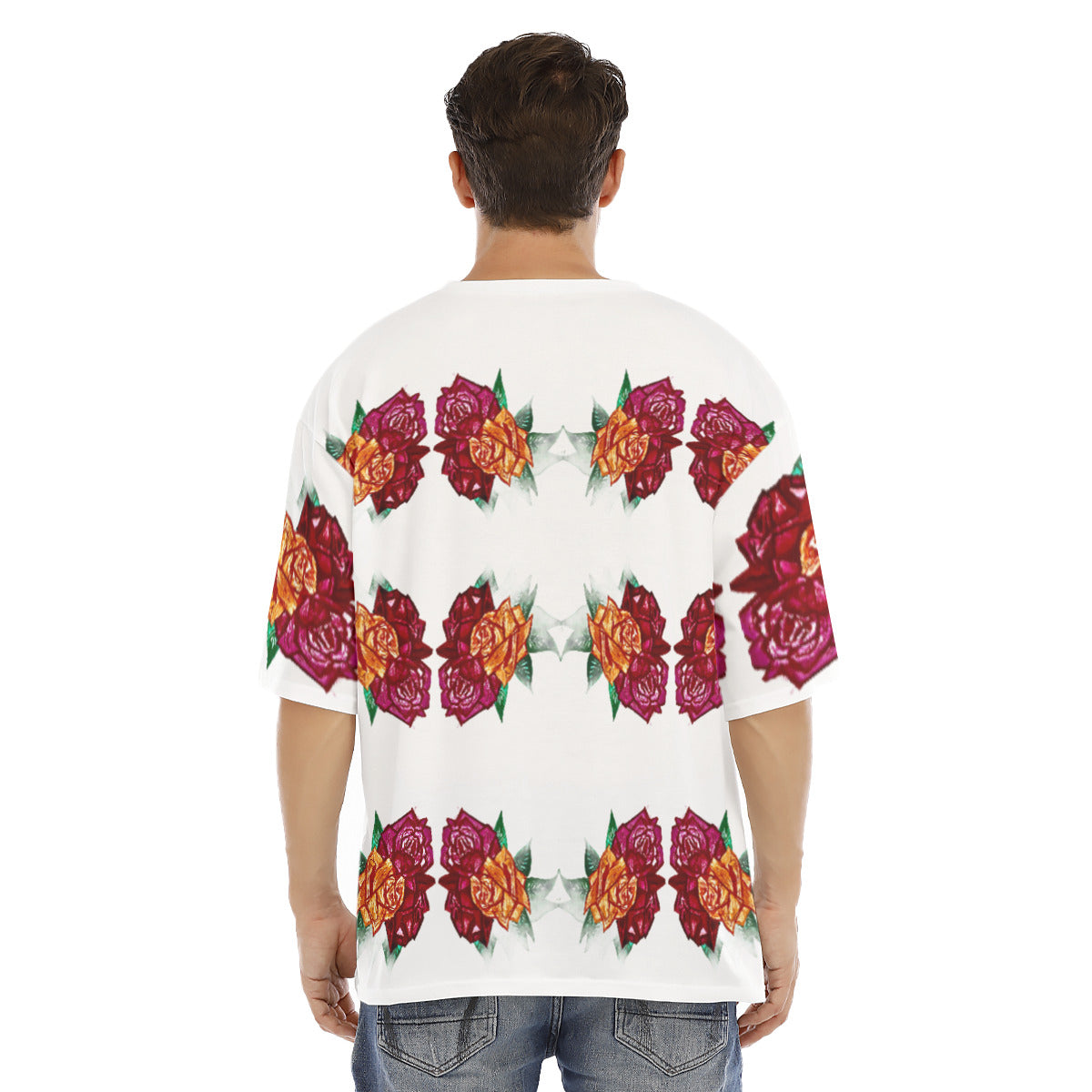 All-Over Print Men's Drop Shoulder T-shirt With Short Sleeve