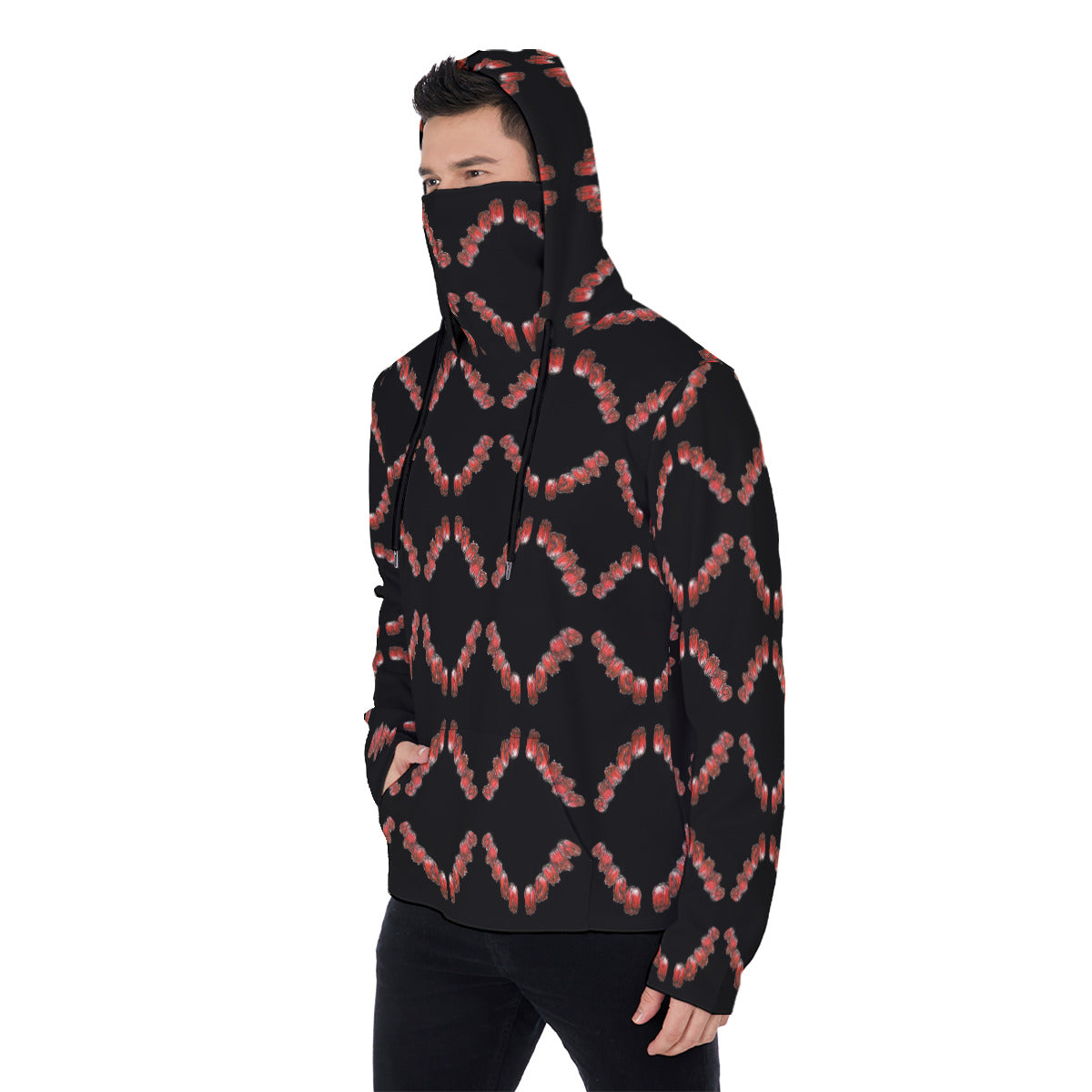 All-Over Print Men's Pullover Hoodie With Mask