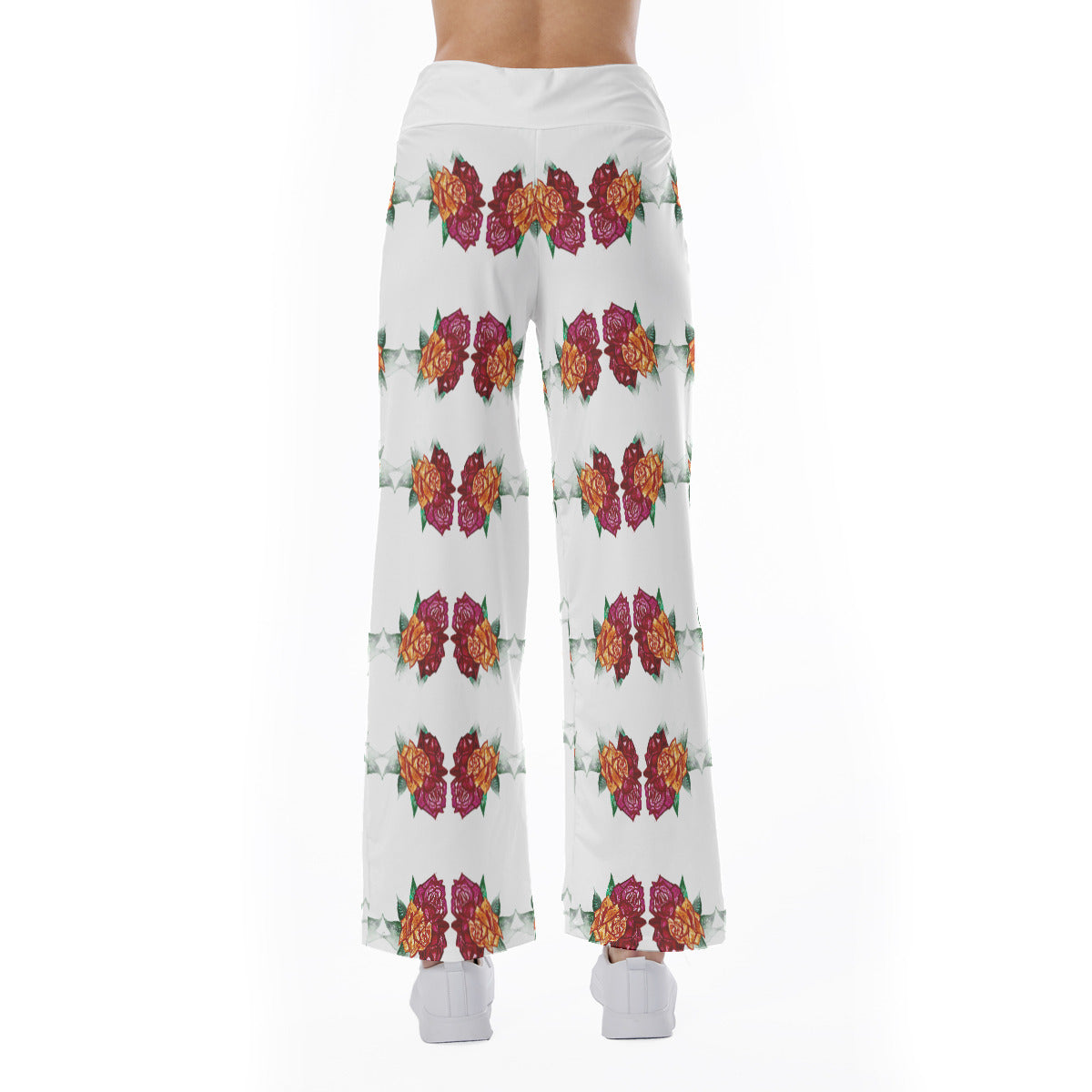All-Over Print Women's High-waisted Straight-leg Trousers