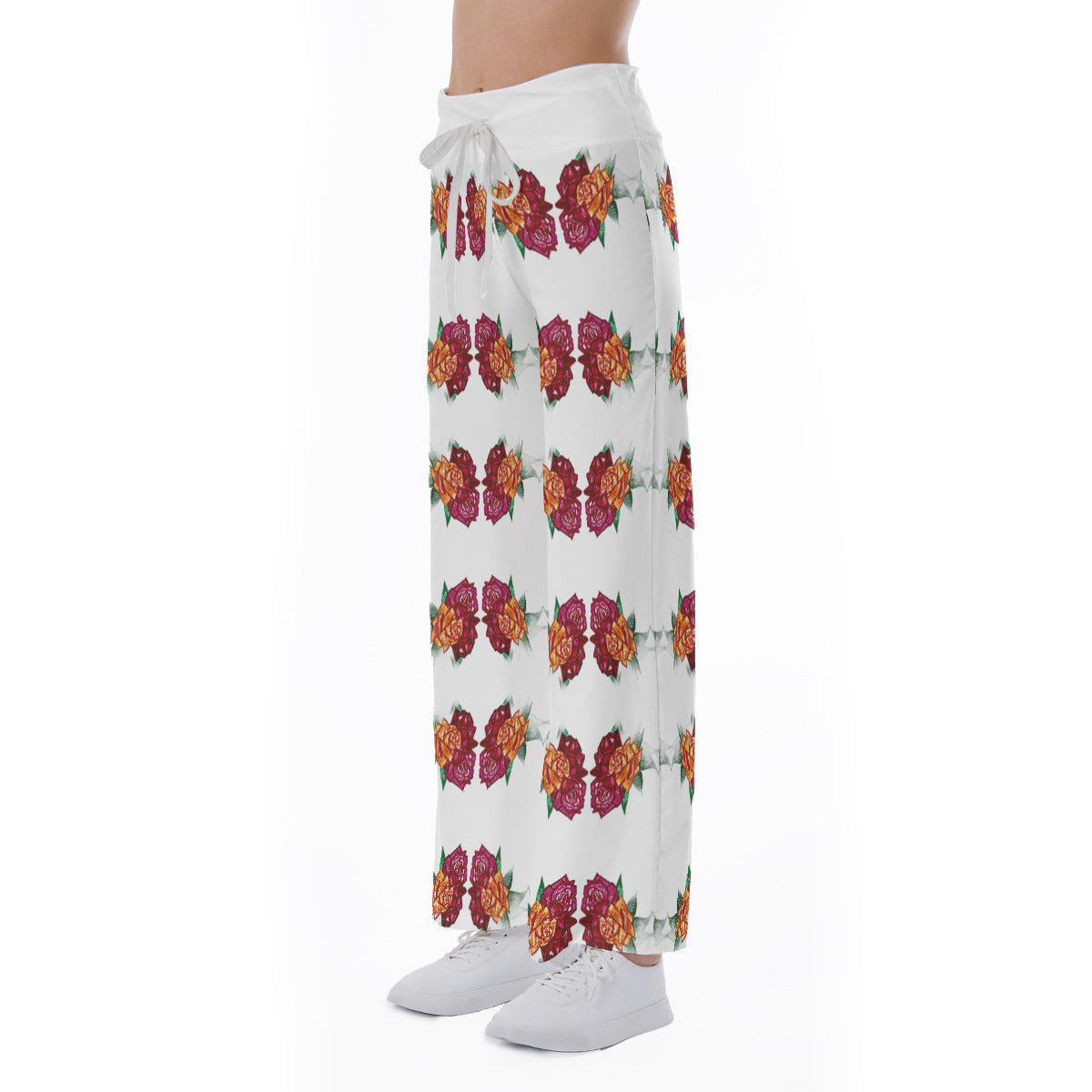 All-Over Print Women's High-waisted Straight-leg Trousers
