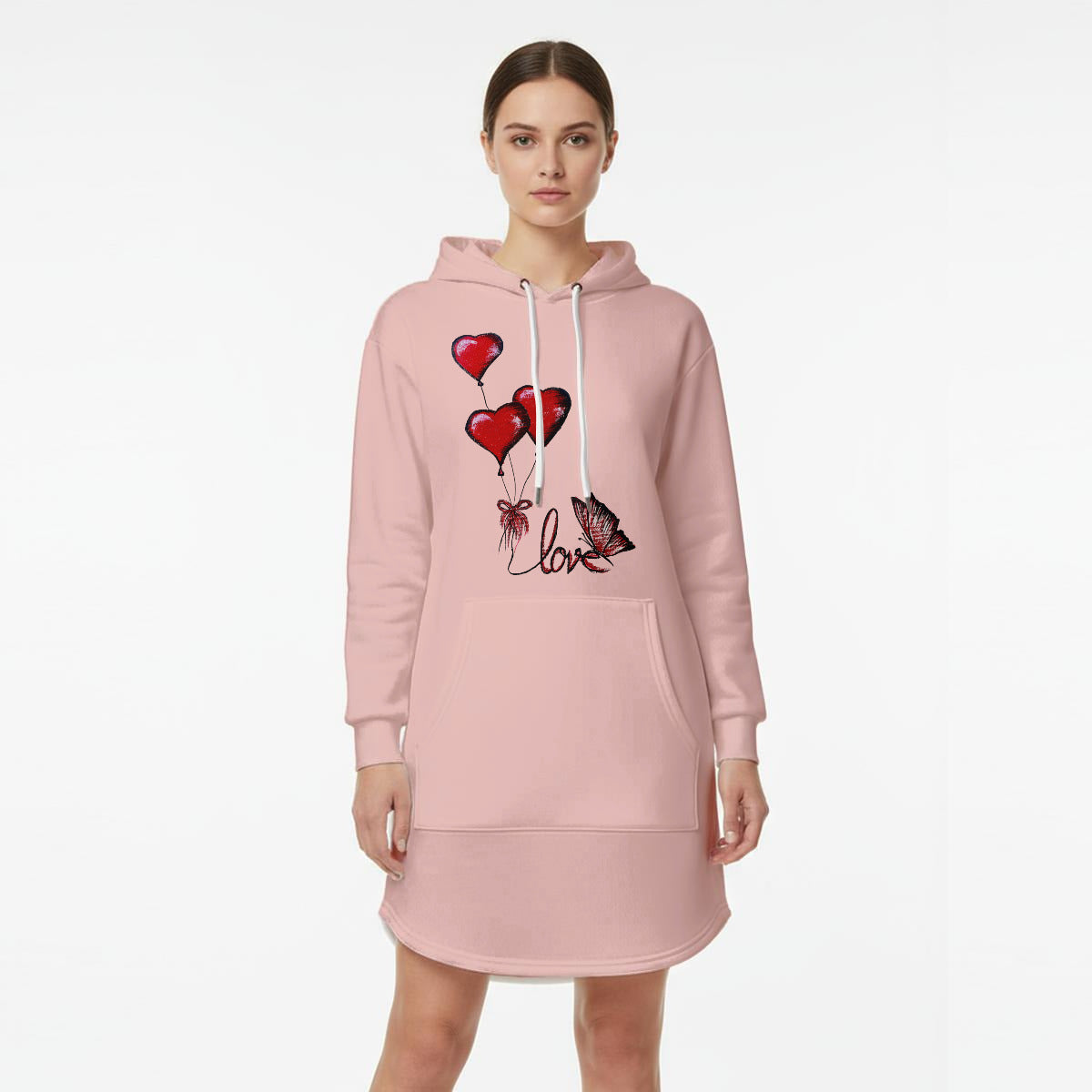 Women’s Hoodie Dress With Fleece|DTF