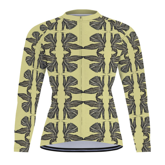 All-Over Print Raglan Men's Cycling Jersey With Long Sleeve