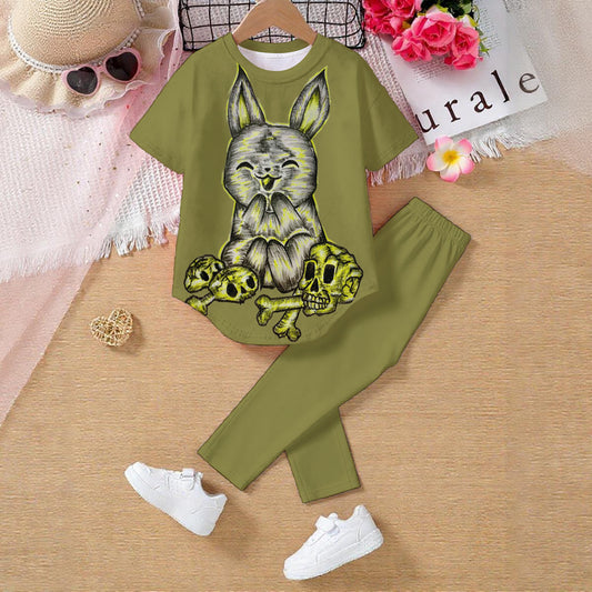 All-Over Print Kids' Casual Top and Pants Set