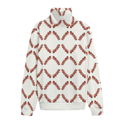All-Over Print Unisex Turtleneck Knitted Fleece Sweater