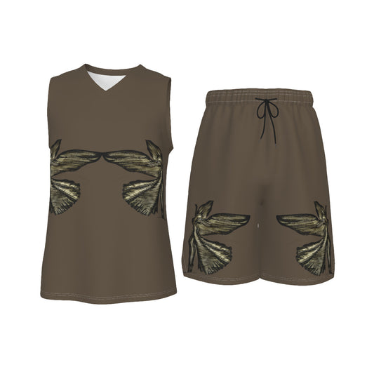 All-Over Print Men's V Neck Basketball Suit