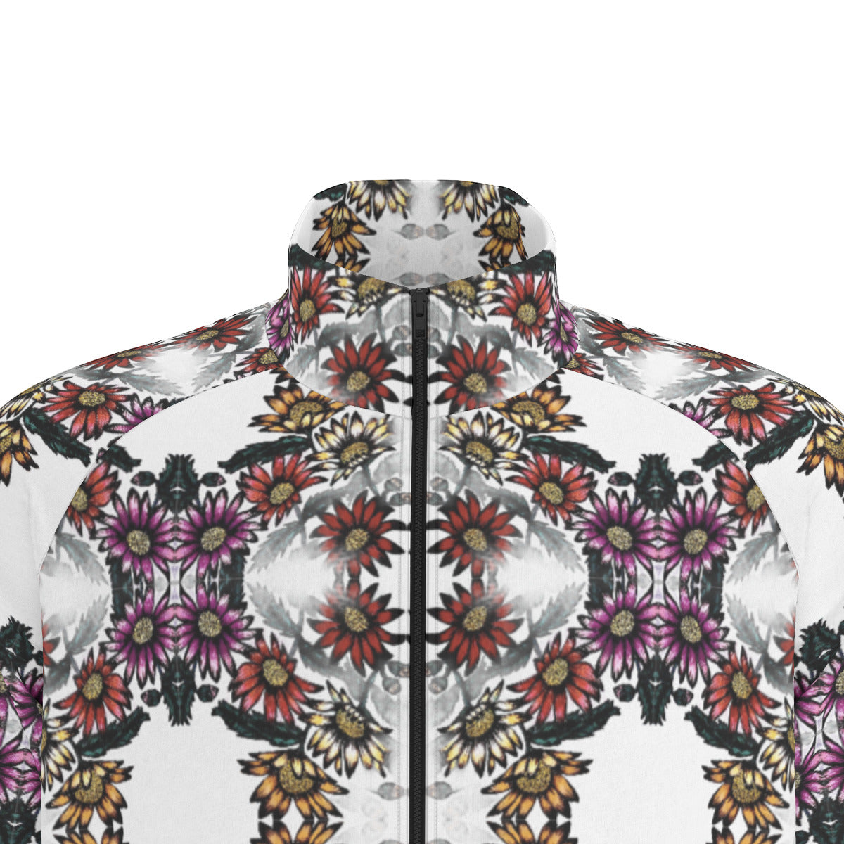 All-Over Print Men's Raglan-Sleeve Stand Collar Jacket