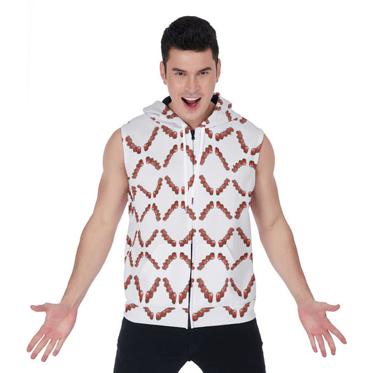 All-Over Print Men's Zipper-Up Sleeveless Hoodie