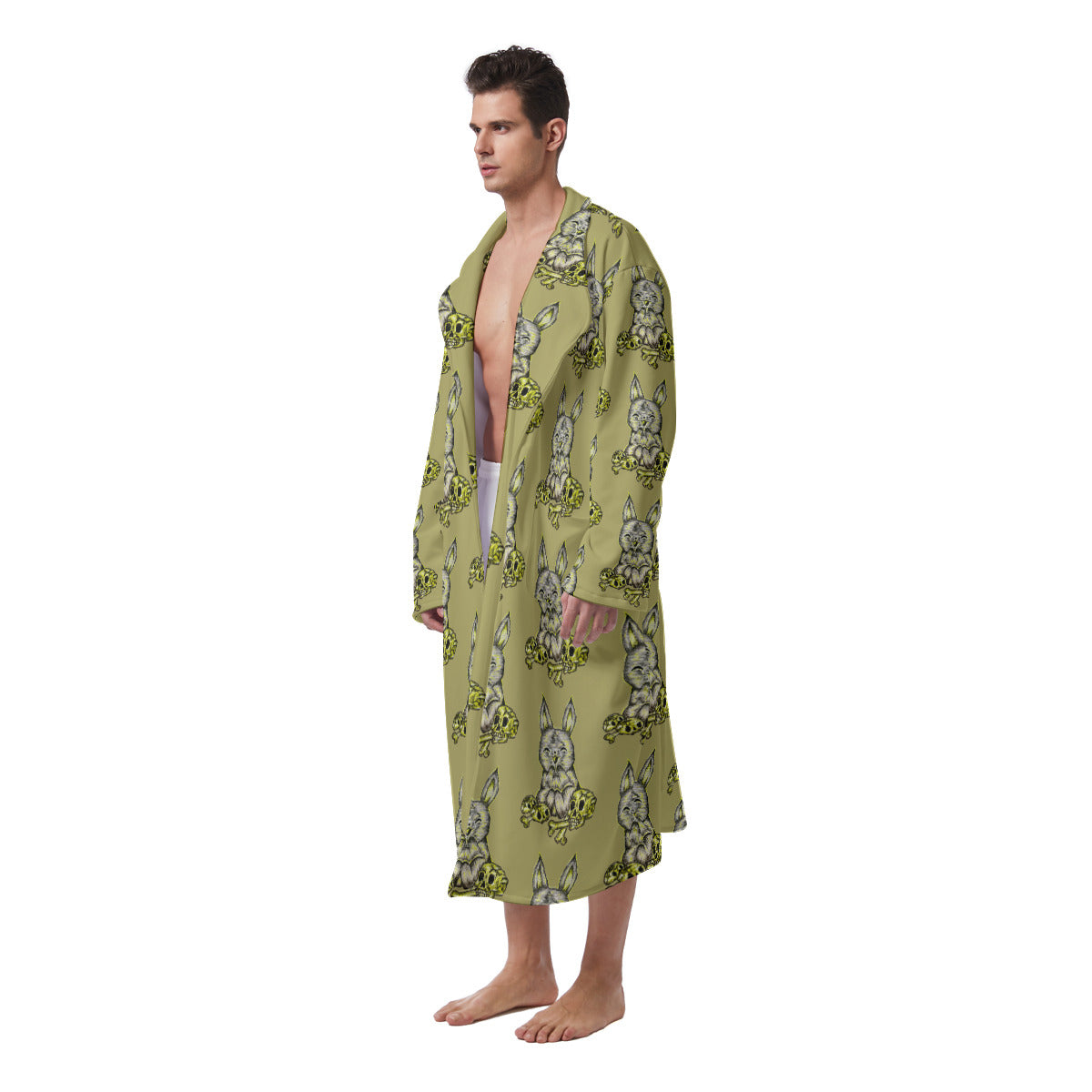 All-Over Print Men's Heavy Fleece Robe