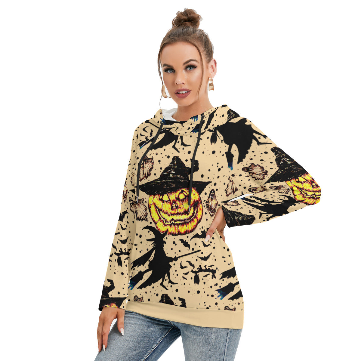 All-Over Print Women's Hoodie With Double Hood