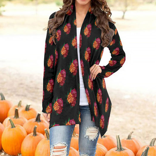 All-Over Print Women's Cardigan With Long Sleeve