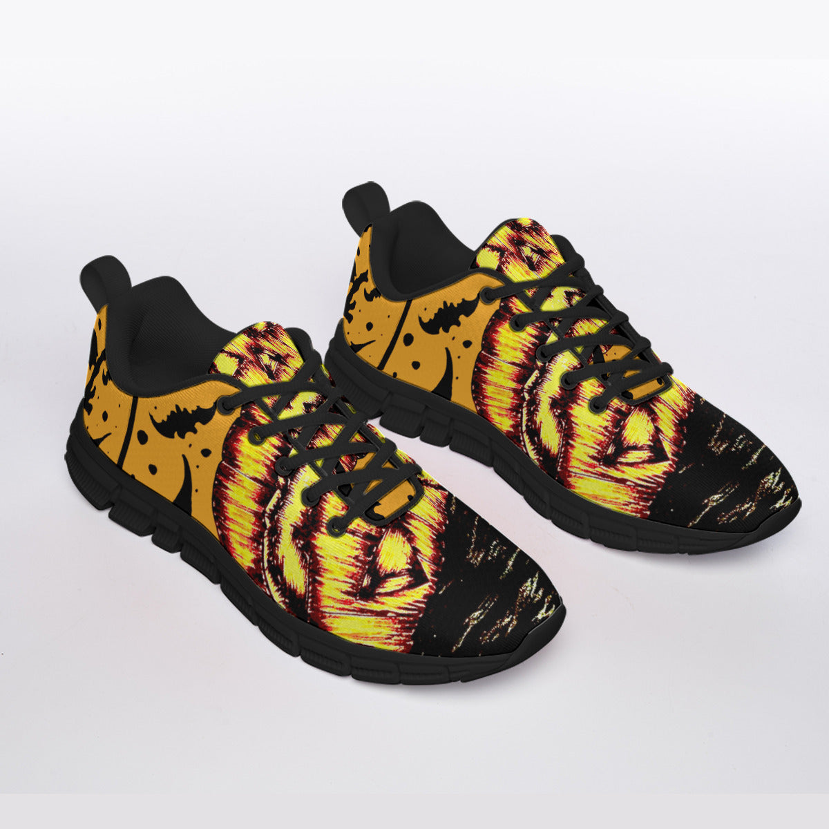 All-Over Print Men's Sports Shoes With Black Sole