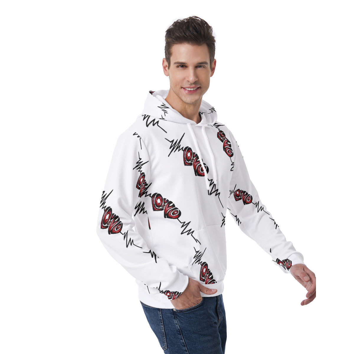 All-Over Print Men's Hoodie With Double-side Print Hood