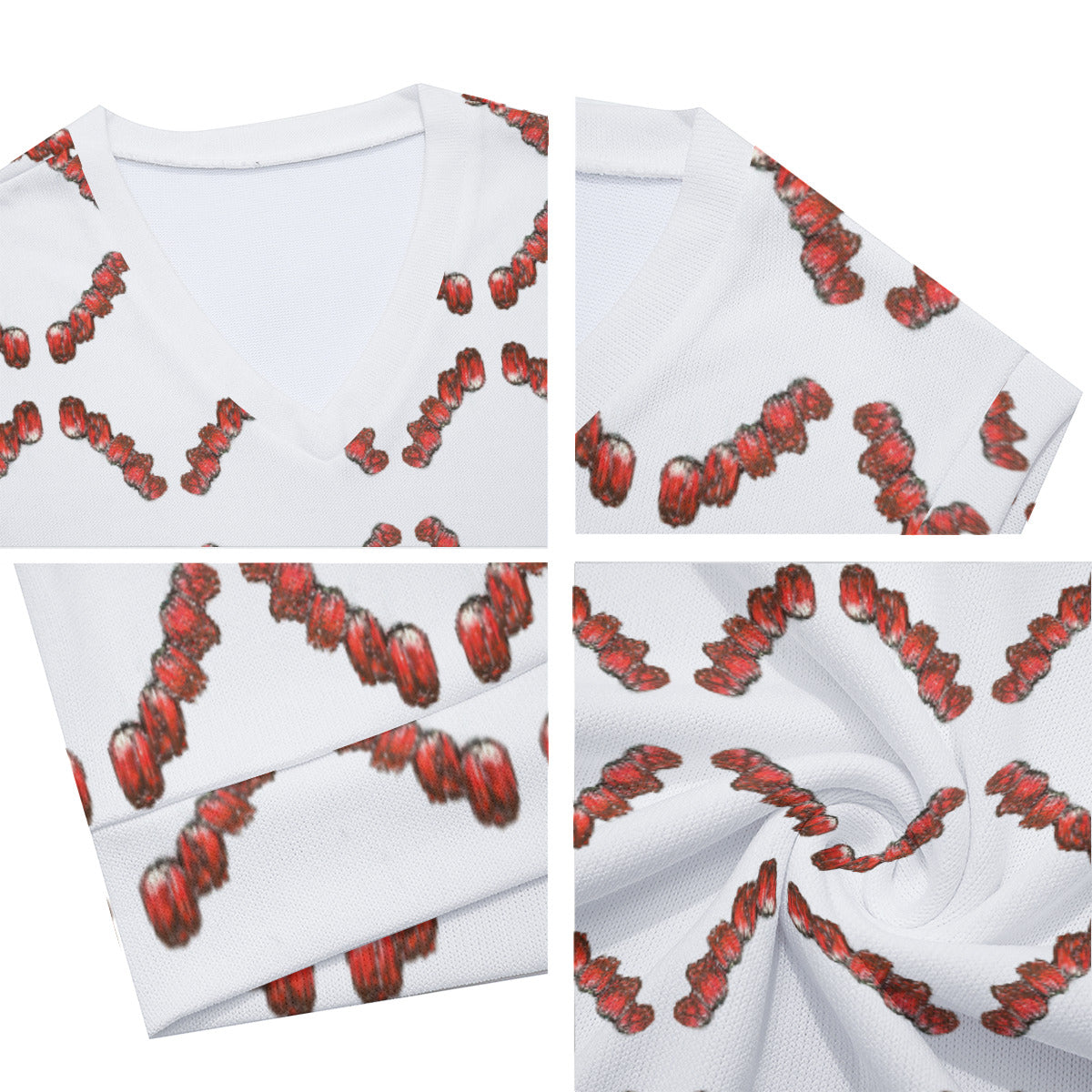 All-Over Print Men's Imitation Knitted V-neck Vest