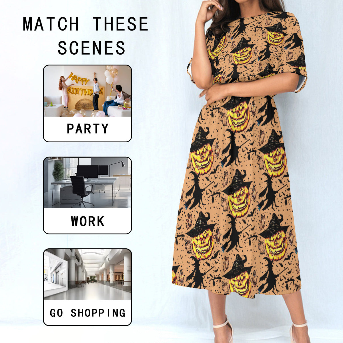 All-Over Print Women's Elastic Waist Dress