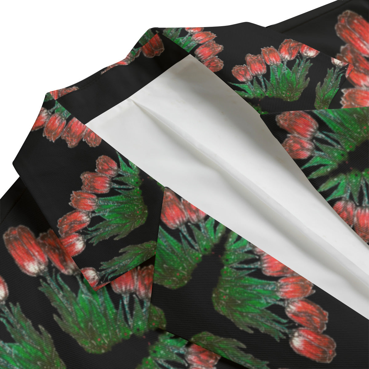 All-Over Print Men's Casual Flat Lapel Collar Blazer