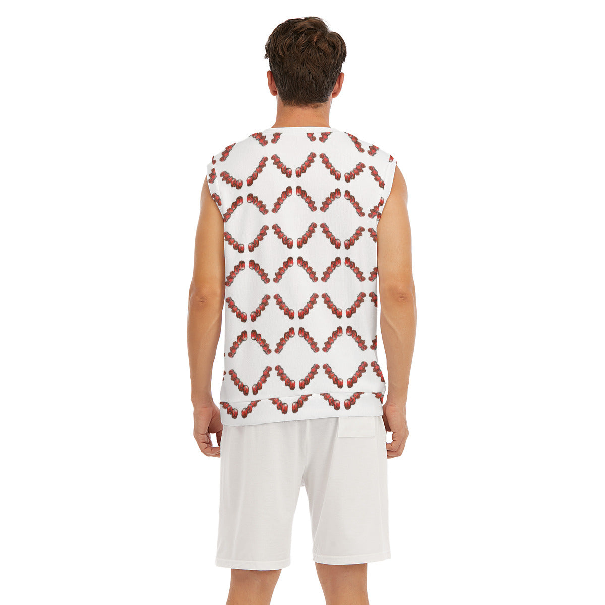 All-Over Print Men's Imitation Knitted V-neck Vest