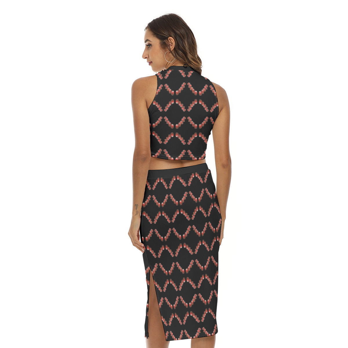 All-Over Print Women's Tank Top & Split High Skirt Set