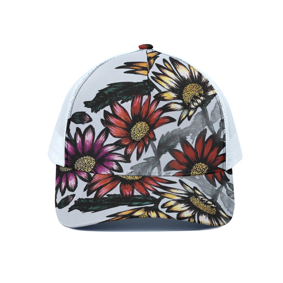 Unisex Trucker Hat With White Half-mesh