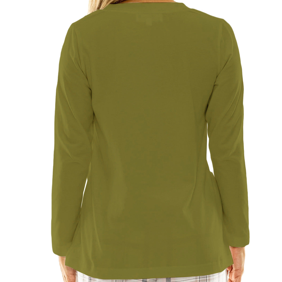 All-Over Print Women's Loose V-Neck T-Shirt With Long Sleeve