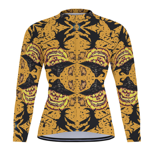 All-Over Print Raglan Men's Cycling Jersey With Long Sleeve