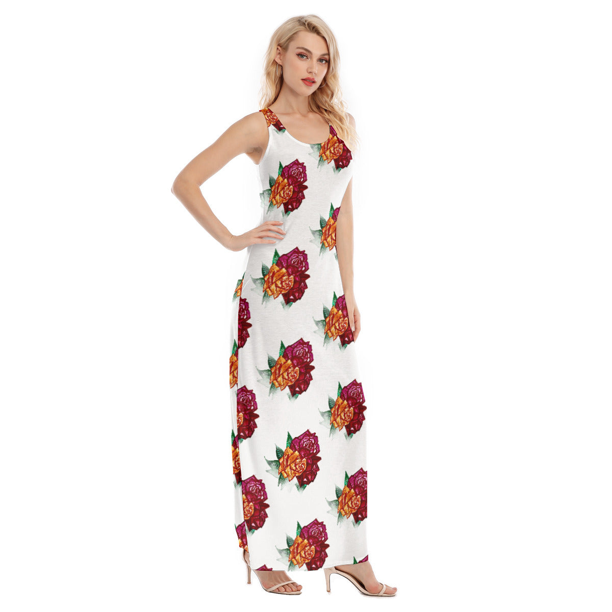 All-Over Print Women's Vest Dress | Length To Ankle