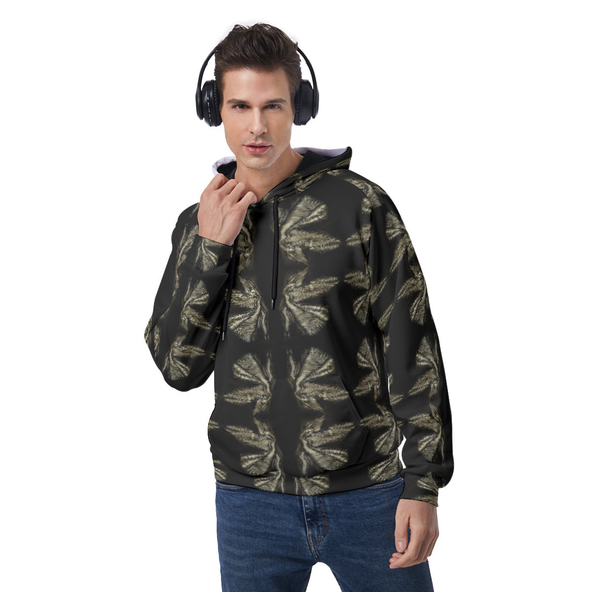 All-Over Print Men's Raglan Pullover Hoodie