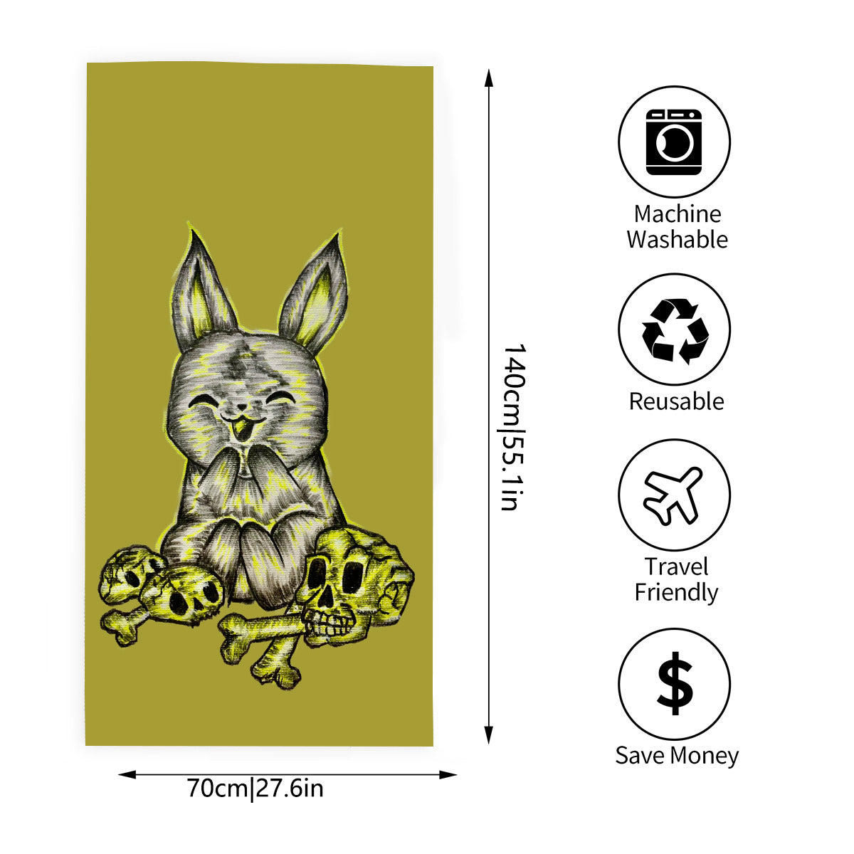 Adult Bath Towel Vertical Style For the USA