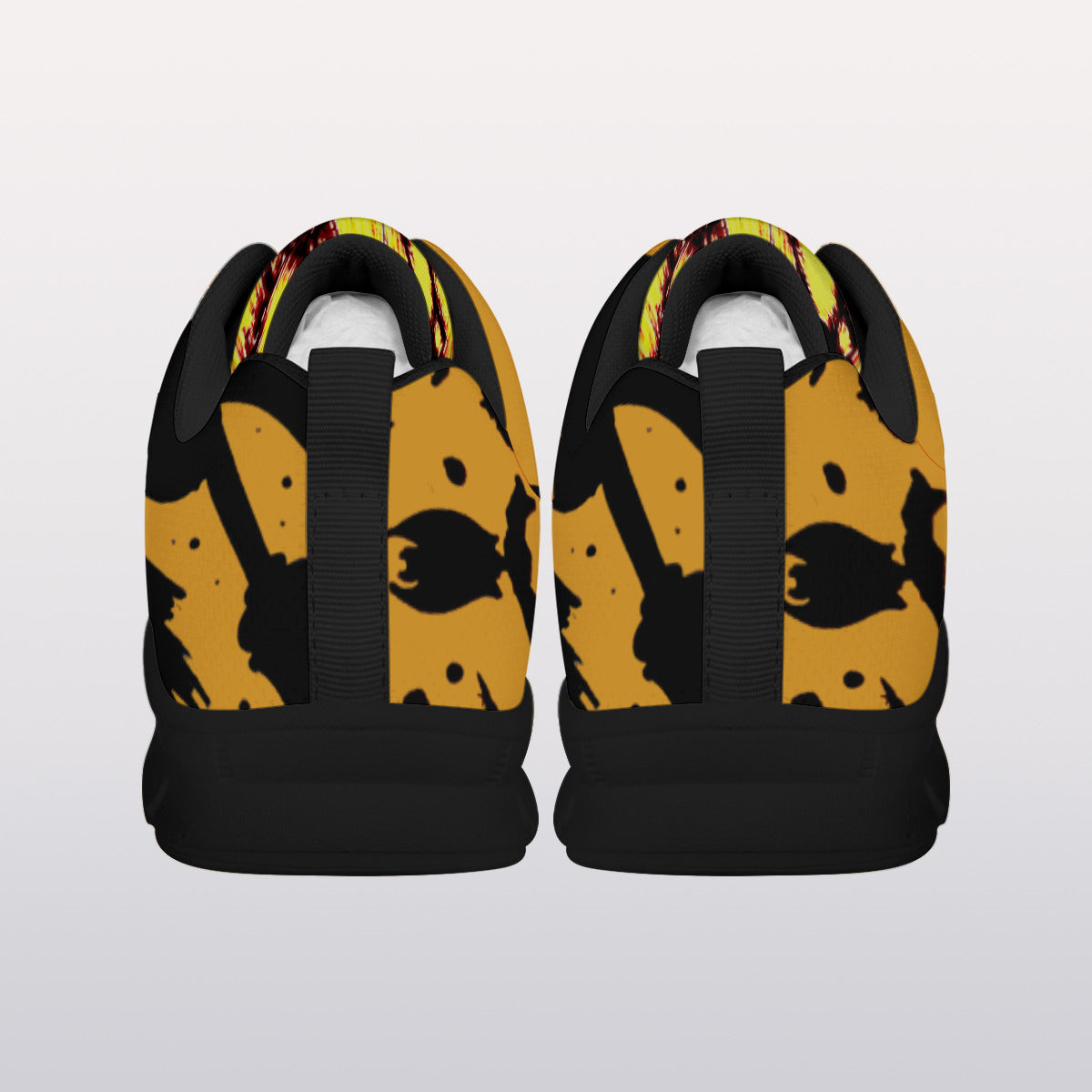All-Over Print Men's Sports Shoes With Black Sole