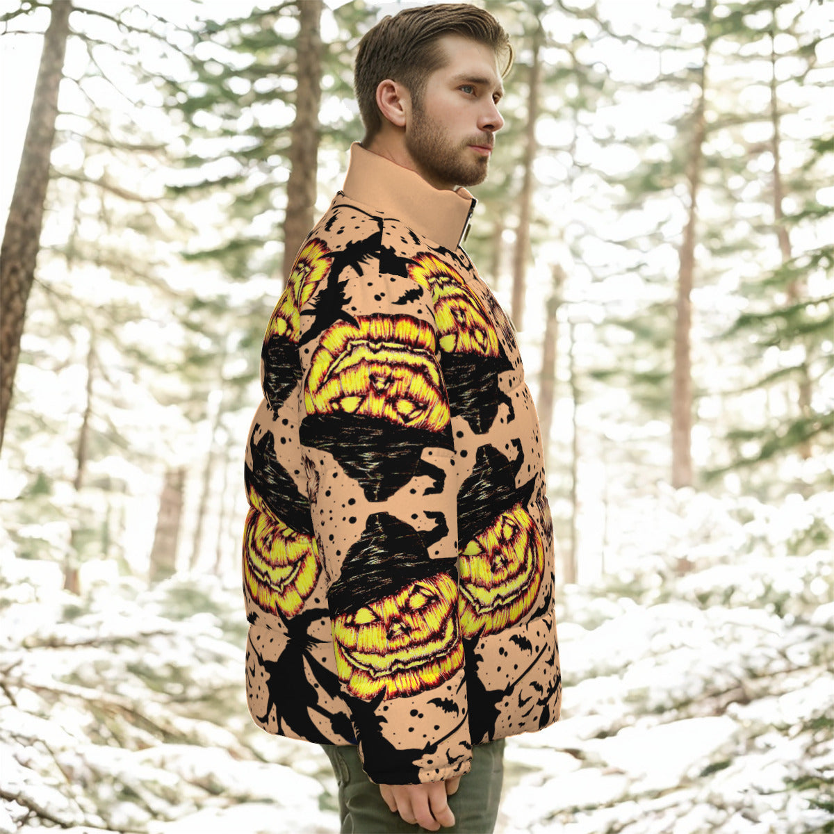 All-Over Print Unisex Stand-up Collar Down Jacket