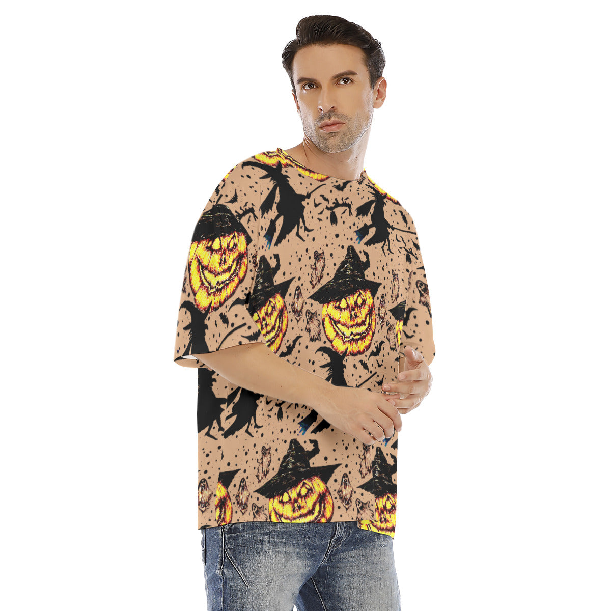 All-Over Print Men's Drop Shoulder T-shirt With Short Sleeve