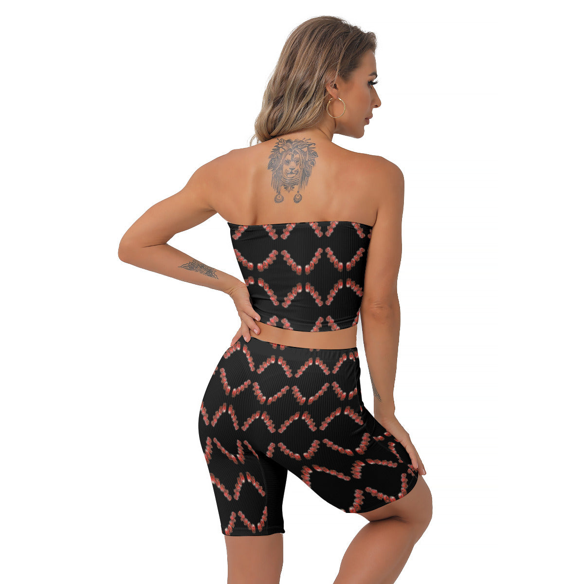 All-Over Print Women's Breast Wrap Shorts Suit