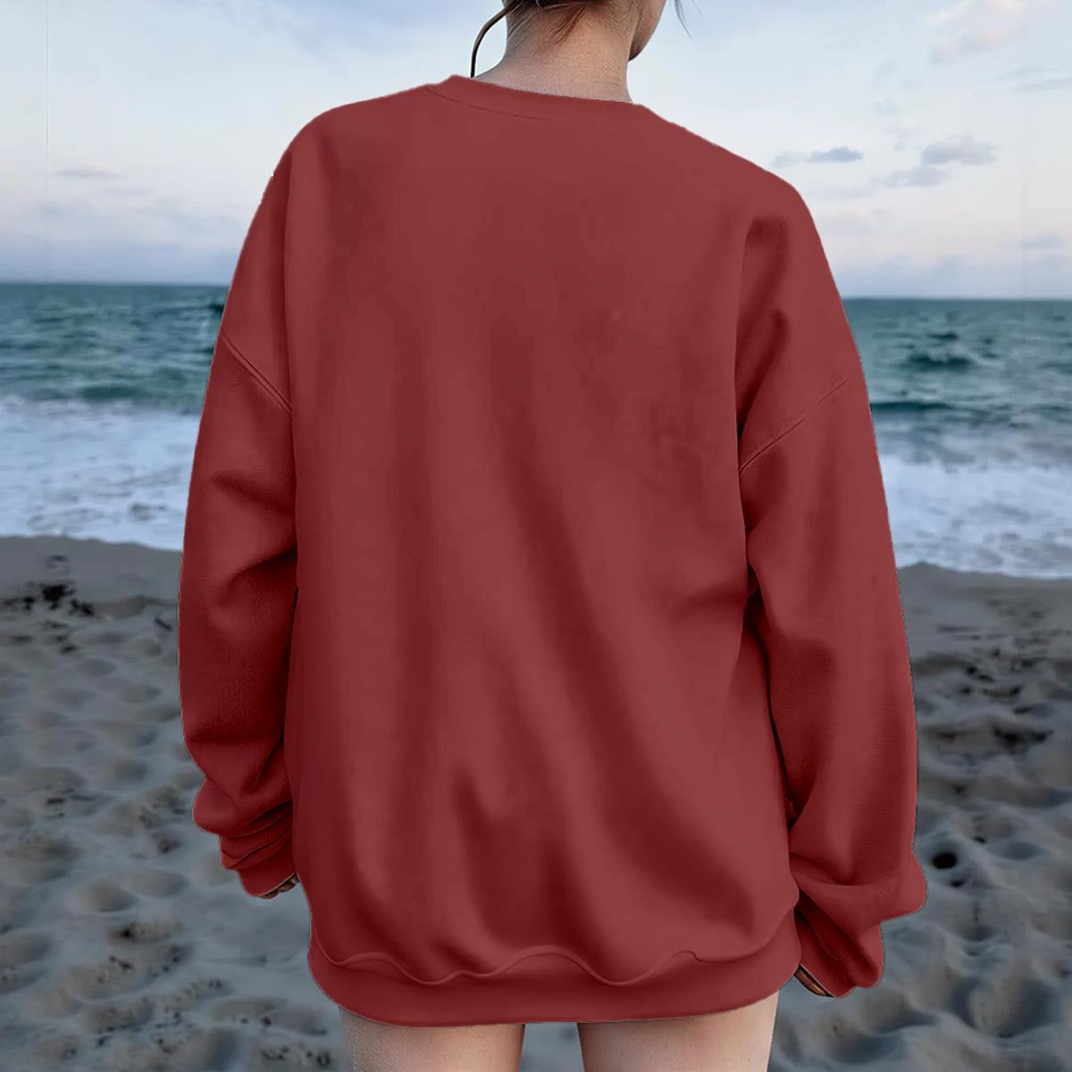 Women's Drop Shoulder Crew Neck Sweatshirt|DTF