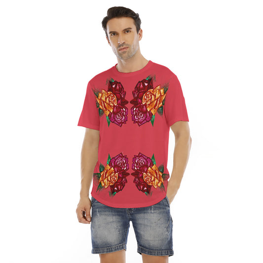 All-Over Print Men's Short Sleeve Rounded Hem T-shirt