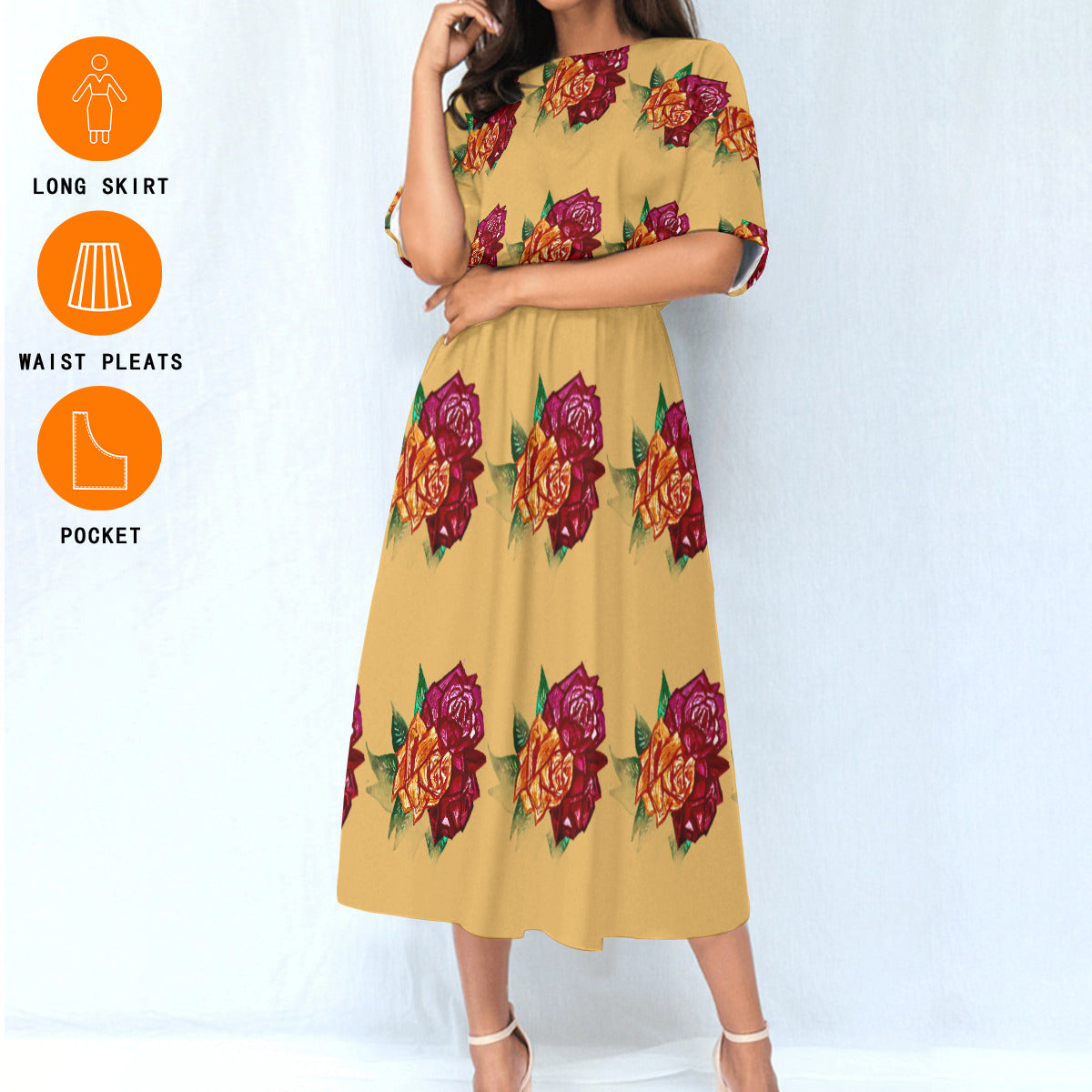 All-Over Print Women's Elastic Waist Dress