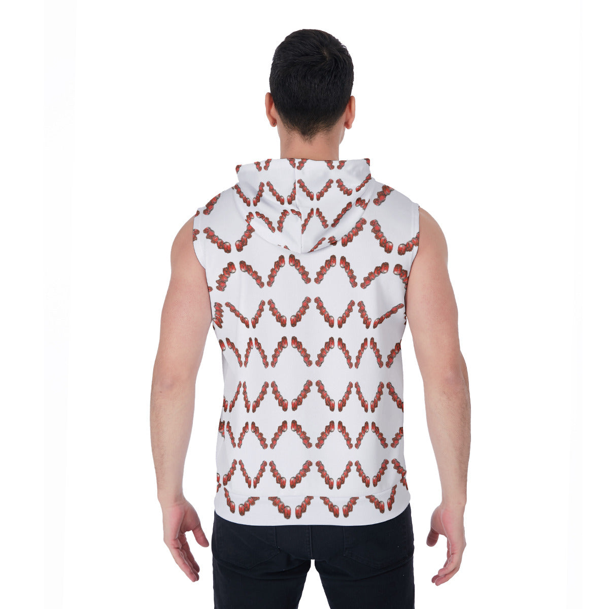 All-Over Print Men's Zipper-Up Sleeveless Hoodie