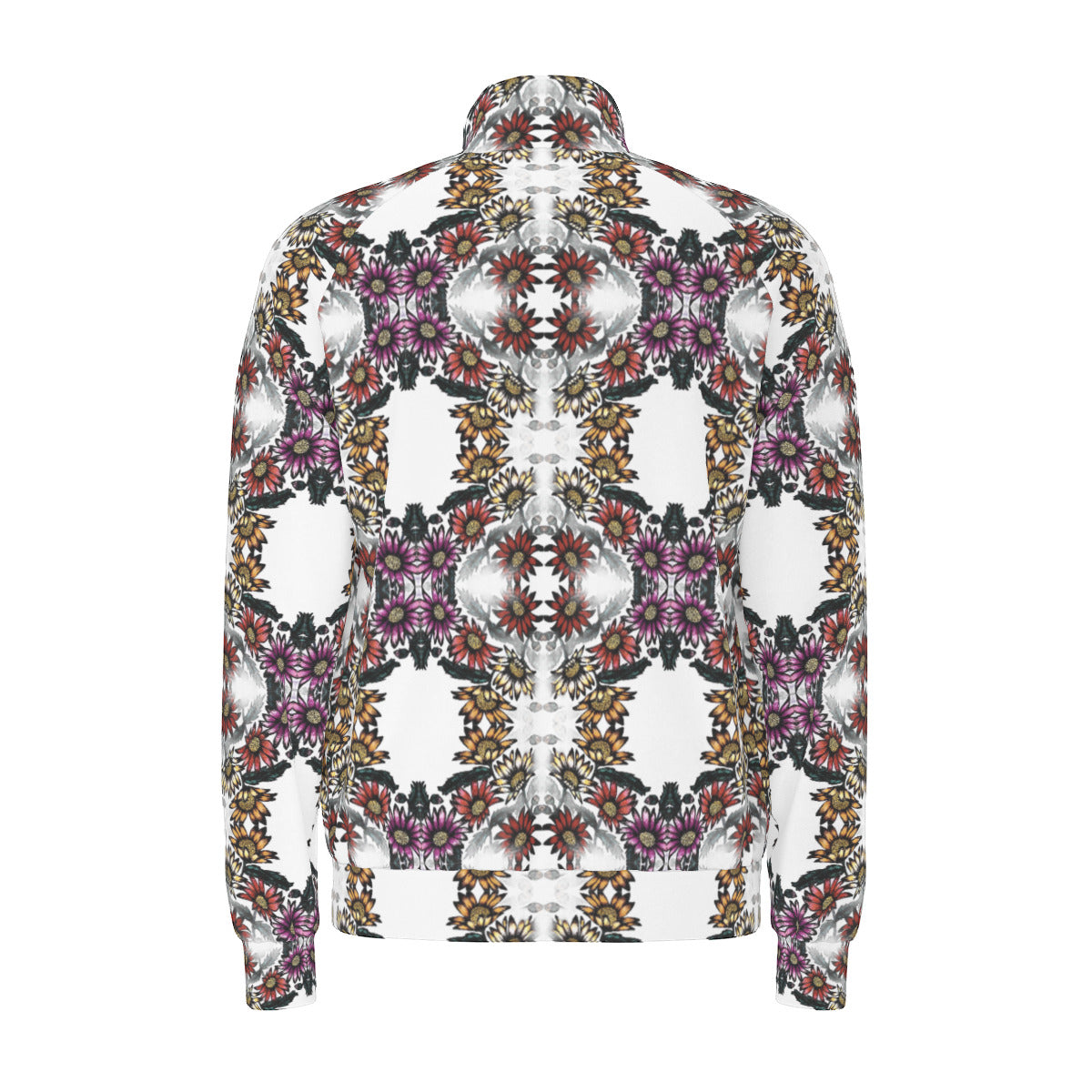 All-Over Print Men's Raglan-Sleeve Stand Collar Jacket