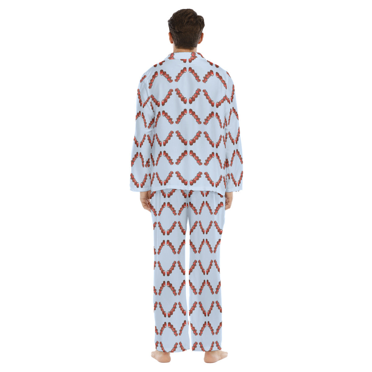 All-Over Print Men's Lapel Pajama Set