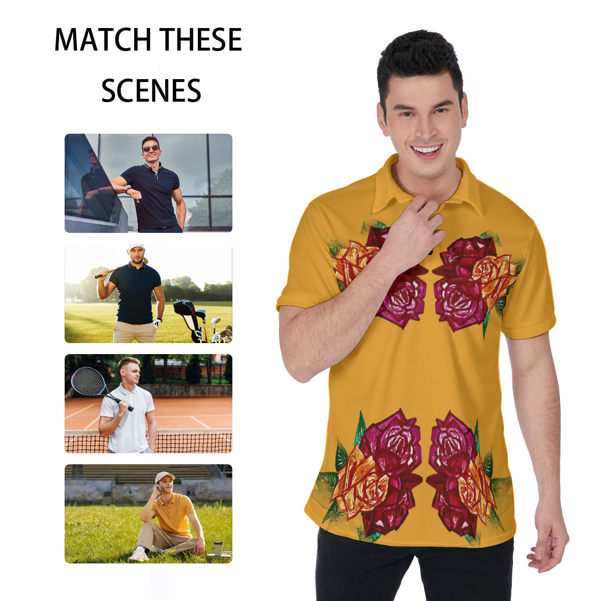 All-Over Print Men's Polo Shirt