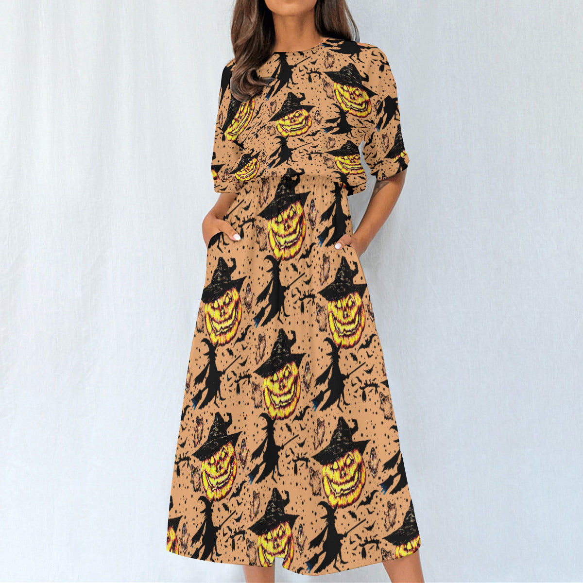 All-Over Print Women's Elastic Waist Dress