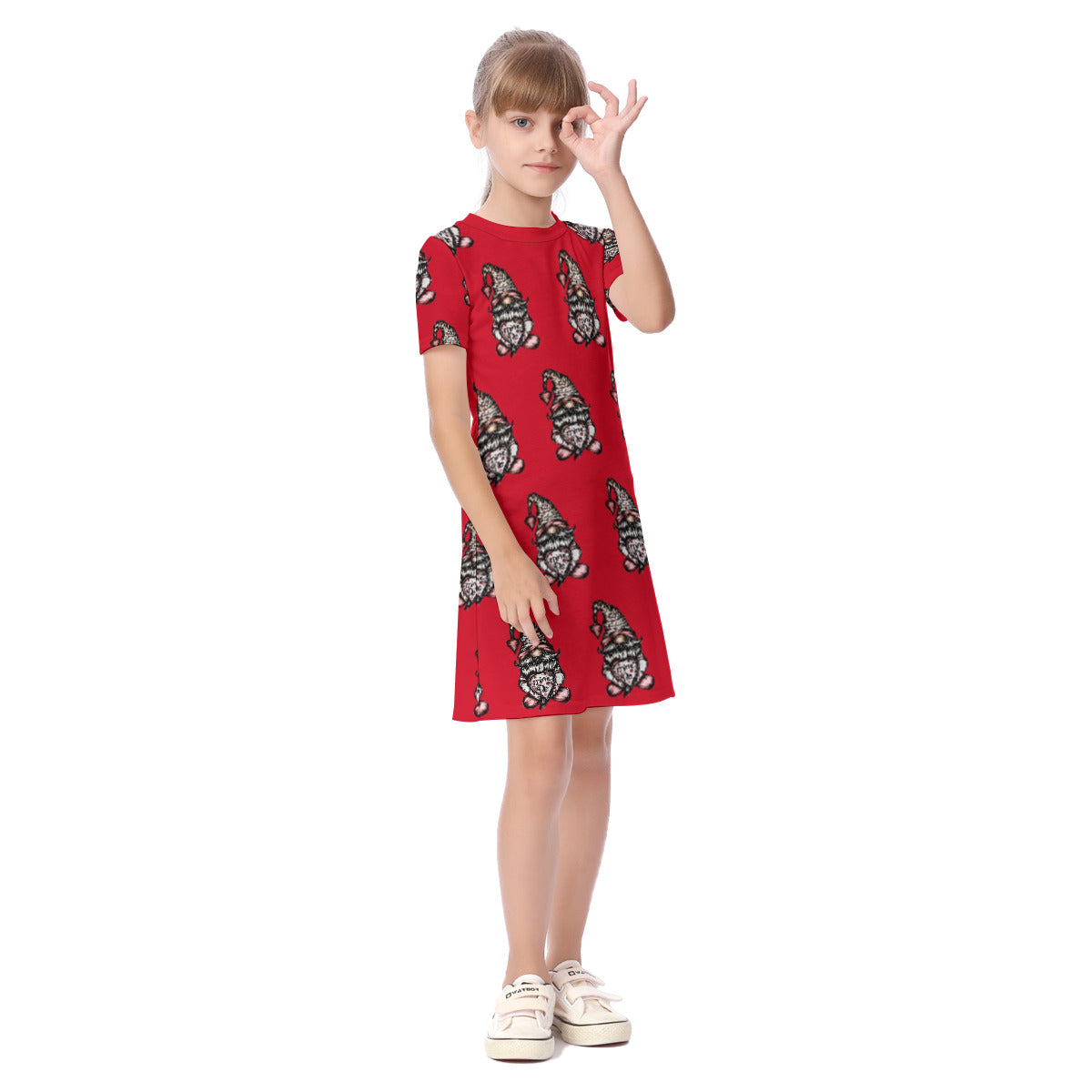 All-Over Print Kid's Short Sleeve Dress