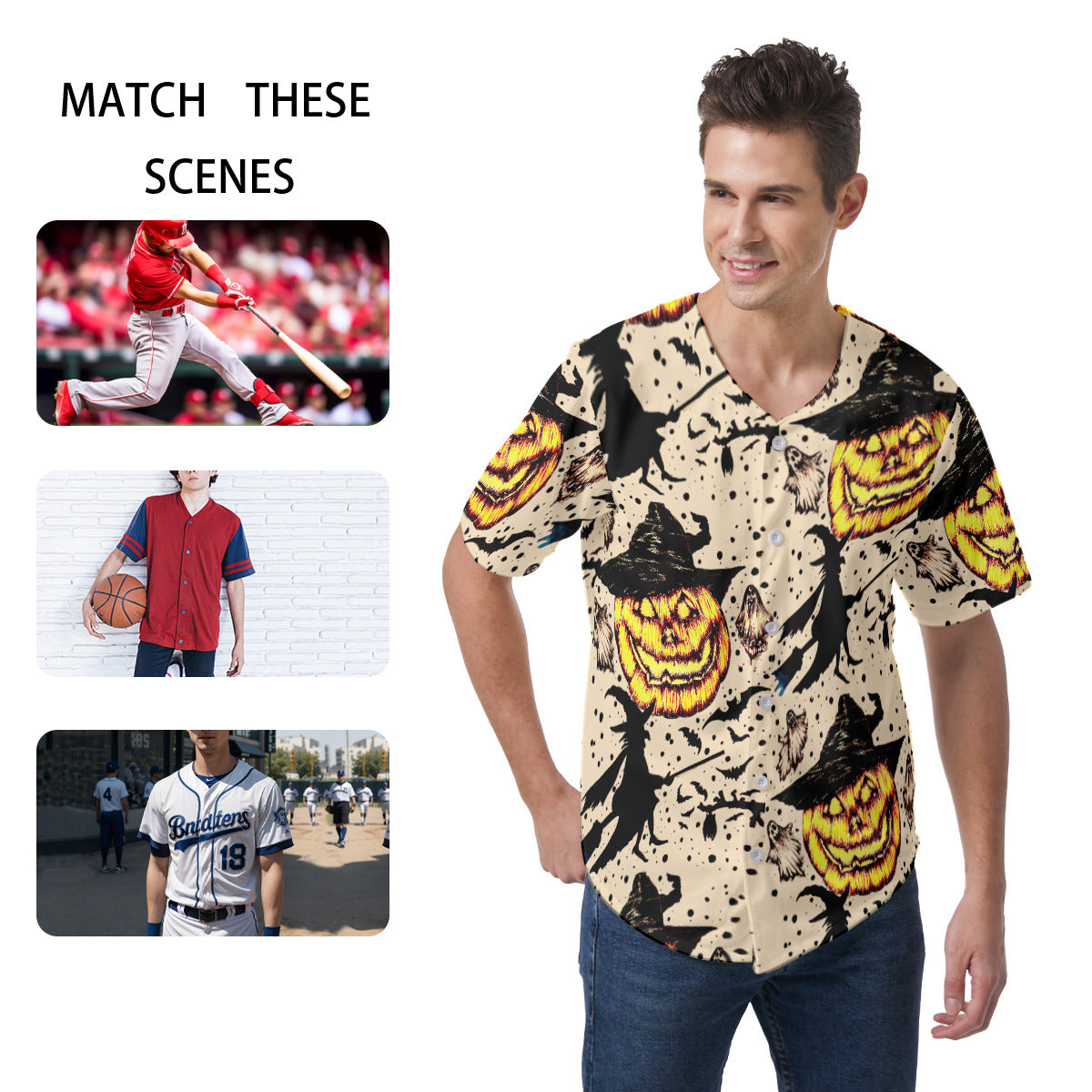 All-Over Print Men's Short Sleeve Baseball Jersey