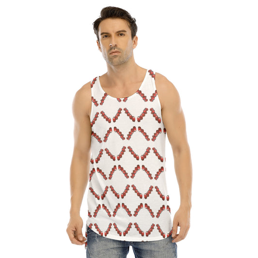 All-Over Print Men's Curved Hem Long Tank Top