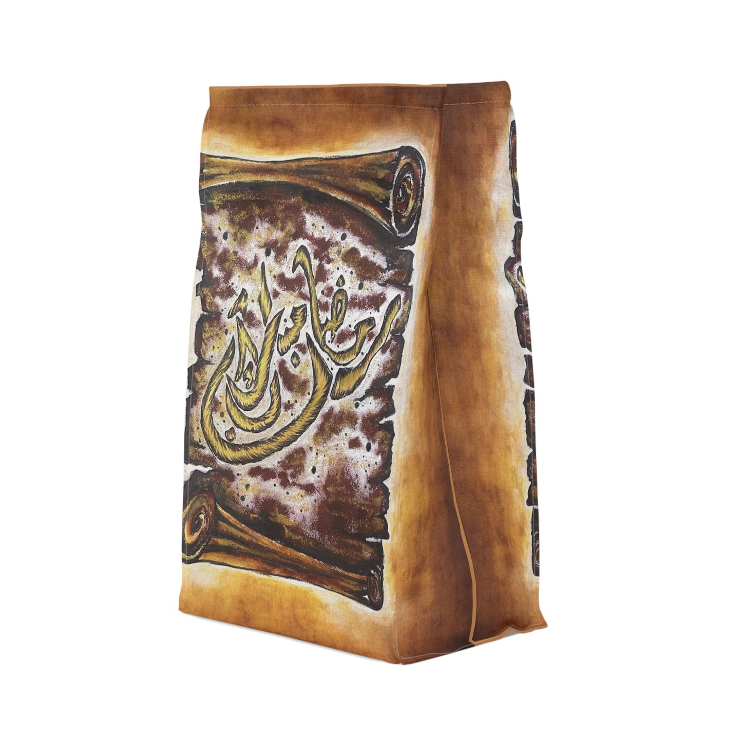Arabic Calligraphy Scroll Polyester Lunch Bag – Rustic Script Insulated Tote