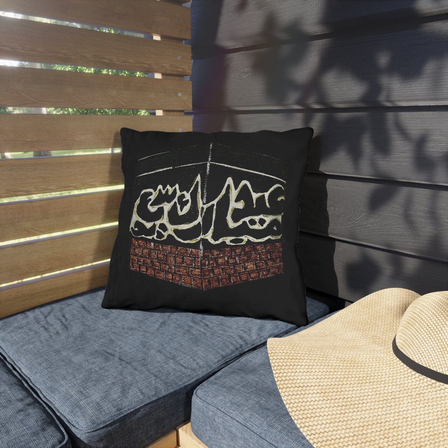 Elegant Outdoor Pillow with Arabic Calligraphy Design - Perfect for Relaxing Spaces