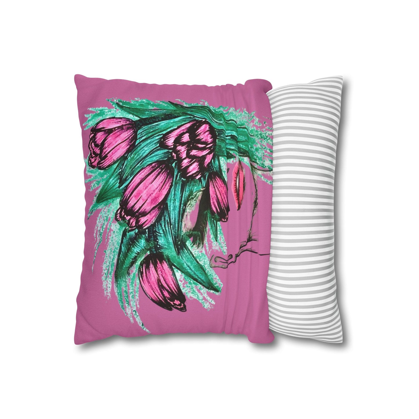Spun Polyester Square Pillowcase