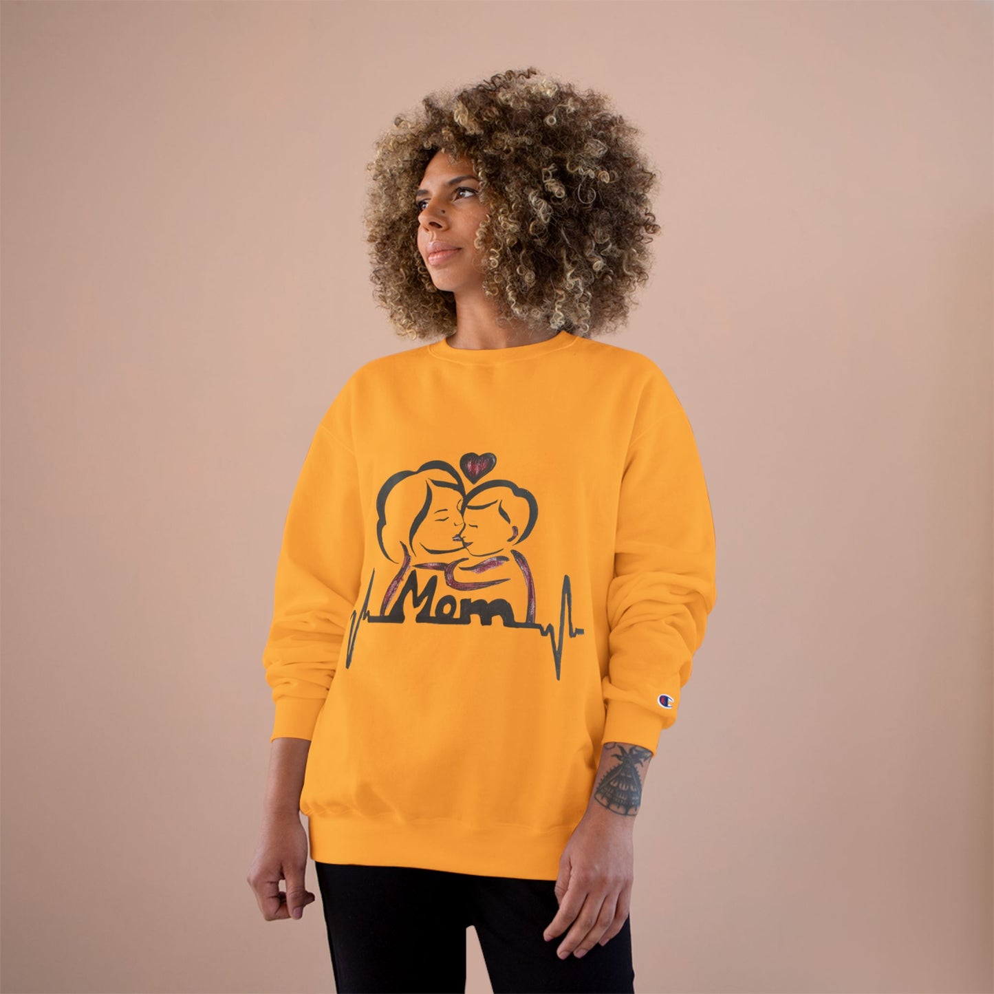 Mom Love Sweatshirt - Perfect Gift for Moms, Cozy Crewneck, Valentines, Mother's Day, Heartbeat Design