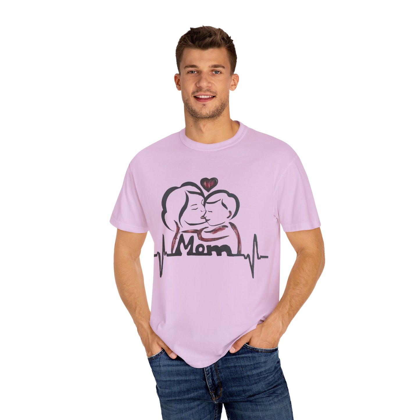Heartfelt Mom T-Shirt | Cozy Unisex Garment-Dyed Tee, Perfect for Mother's Day, Family Gatherings, Gift for Moms, Love and Connection