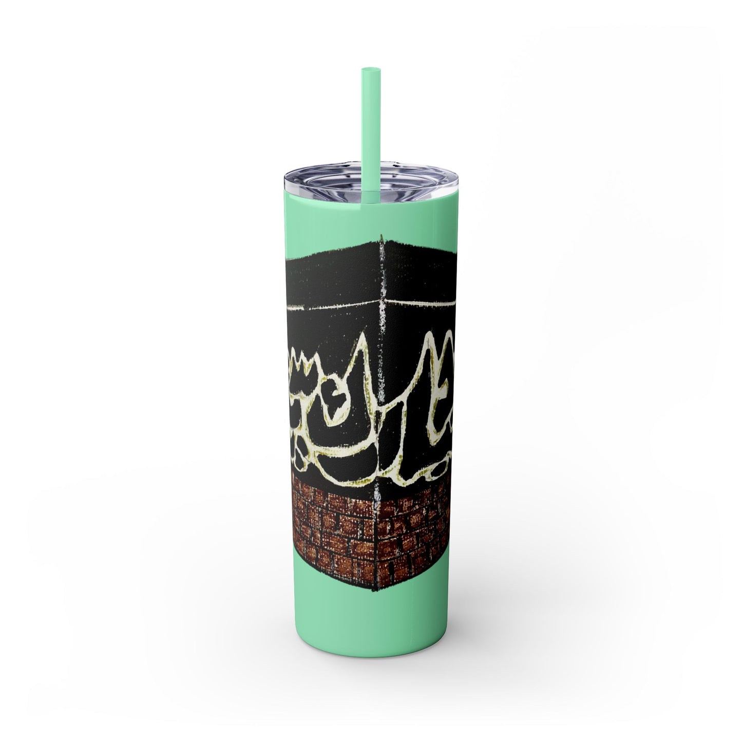 Islamic Skinny Tumbler with Straw - 20oz, Elegant Calligraphy Design